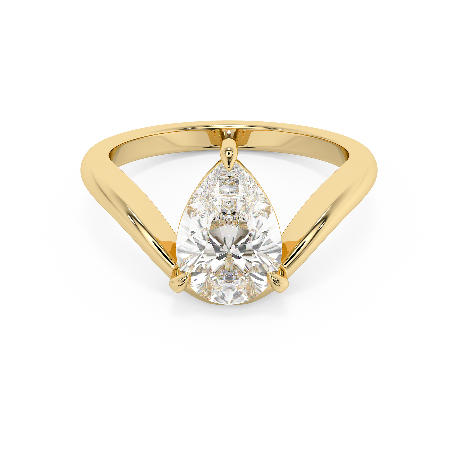 Emerald Solitaire Lab Grown Diamond Engagement Ring