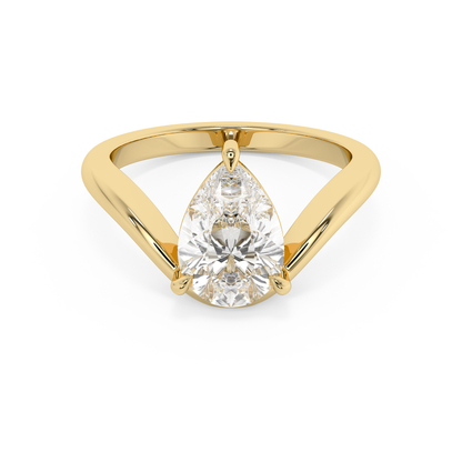 Emerald Solitaire Lab Grown Diamond Engagement Ring