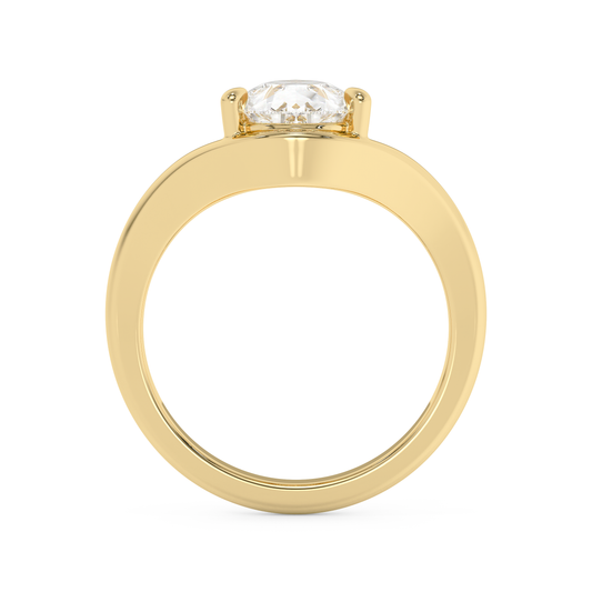 Emerald Solitaire Lab Grown Diamond Engagement Ring