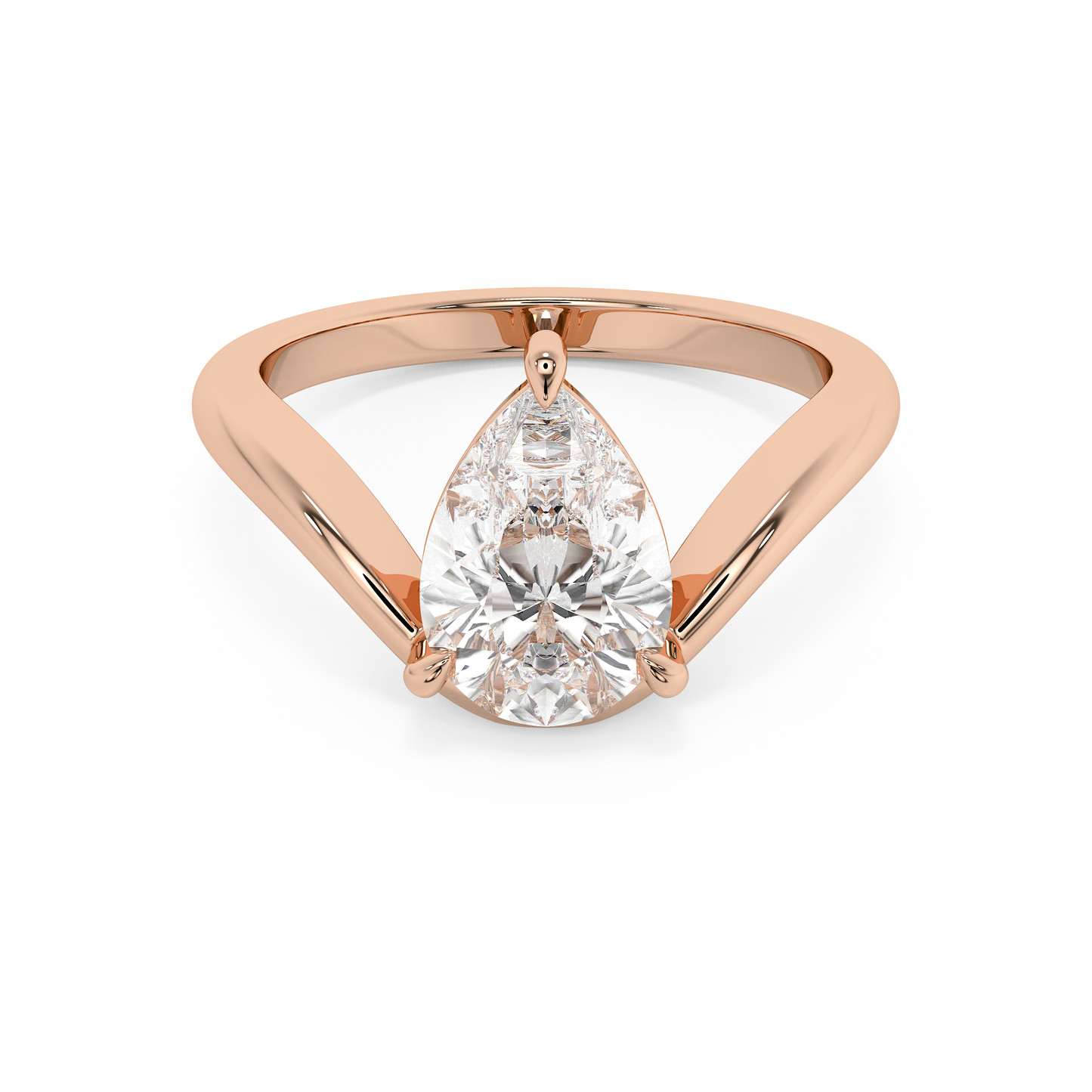 Emerald Solitaire Lab Grown Diamond Engagement Ring