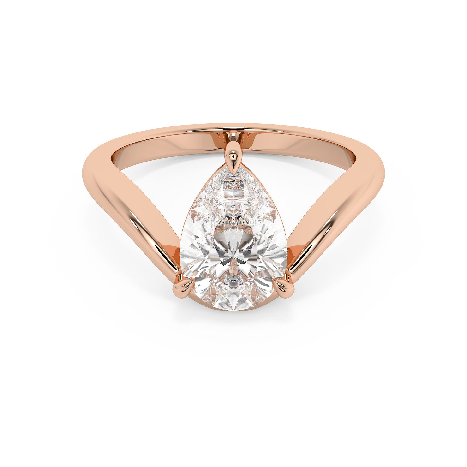 Emerald Solitaire Lab Grown Diamond Engagement Ring