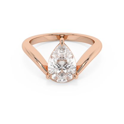 Emerald Solitaire Lab Grown Diamond Engagement Ring