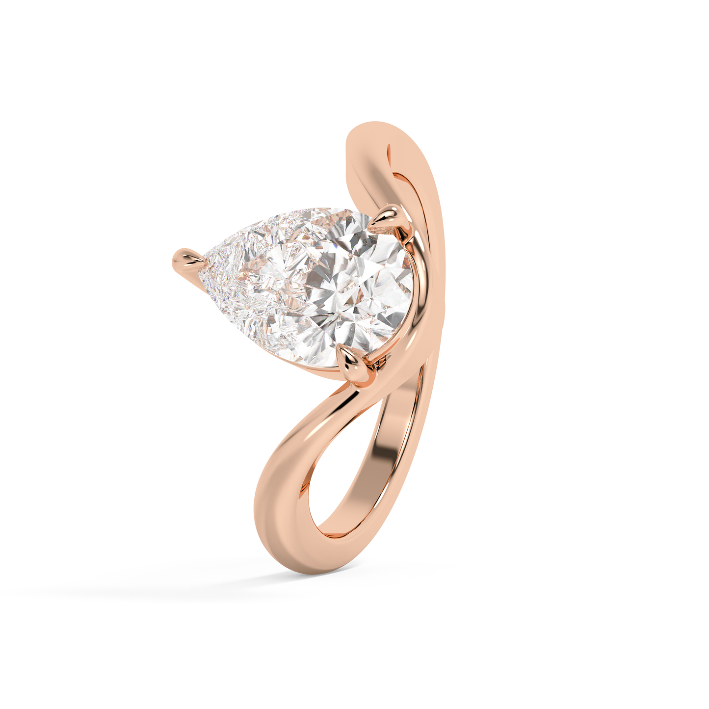 Emerald Solitaire Lab Grown Diamond Engagement Ring