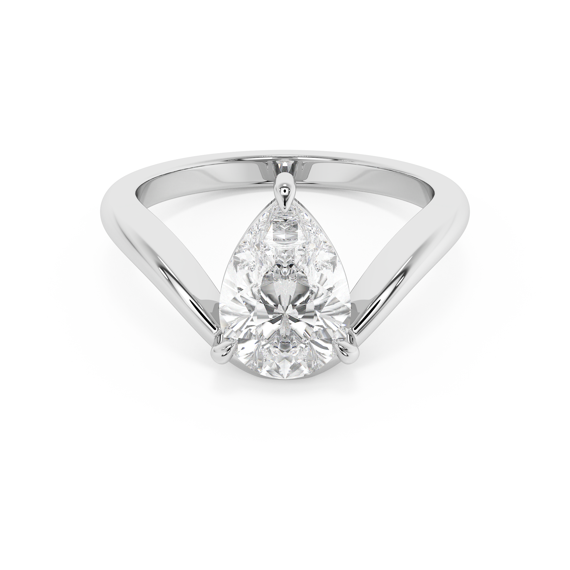 Emerald Solitaire Lab Grown Diamond Engagement Ring