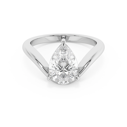 Emerald Solitaire Lab Grown Diamond Engagement Ring