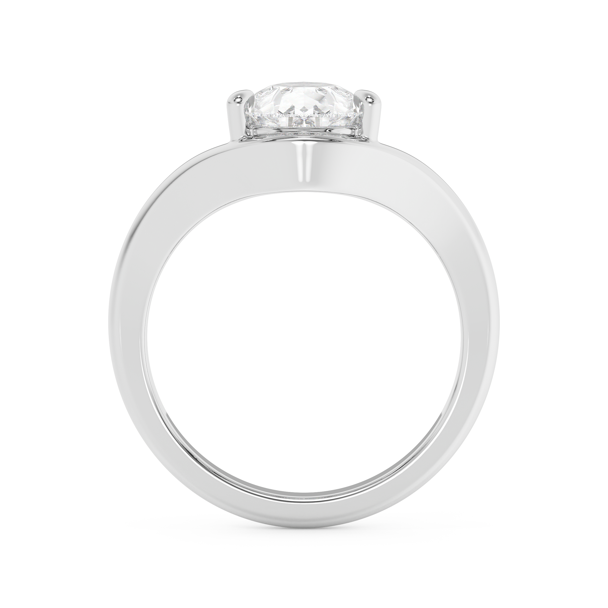 Emerald Solitaire Lab Grown Diamond Engagement Ring
