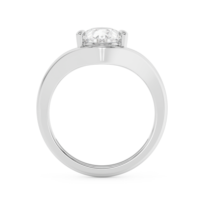 Emerald Solitaire Lab Grown Diamond Engagement Ring