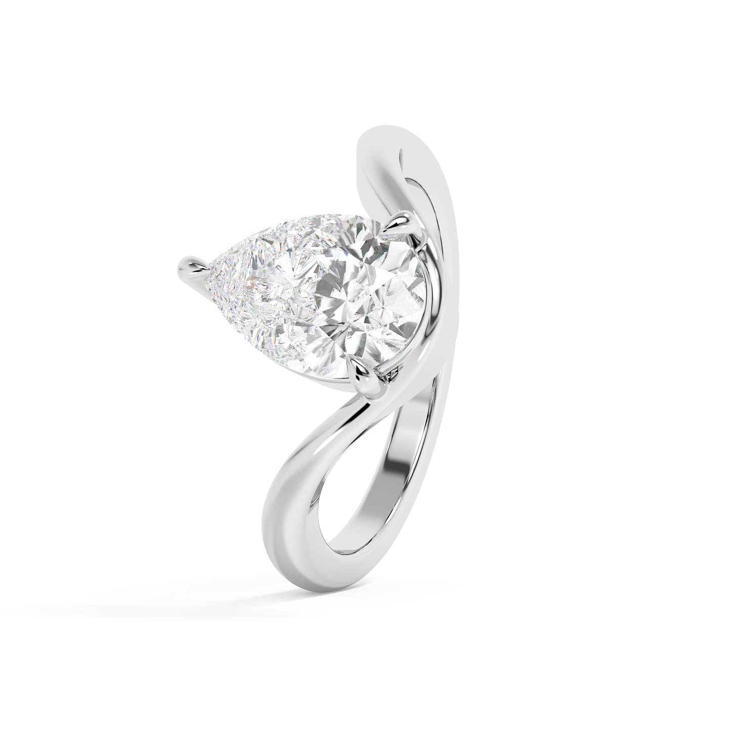 Emerald Solitaire Lab Grown Diamond Engagement Ring