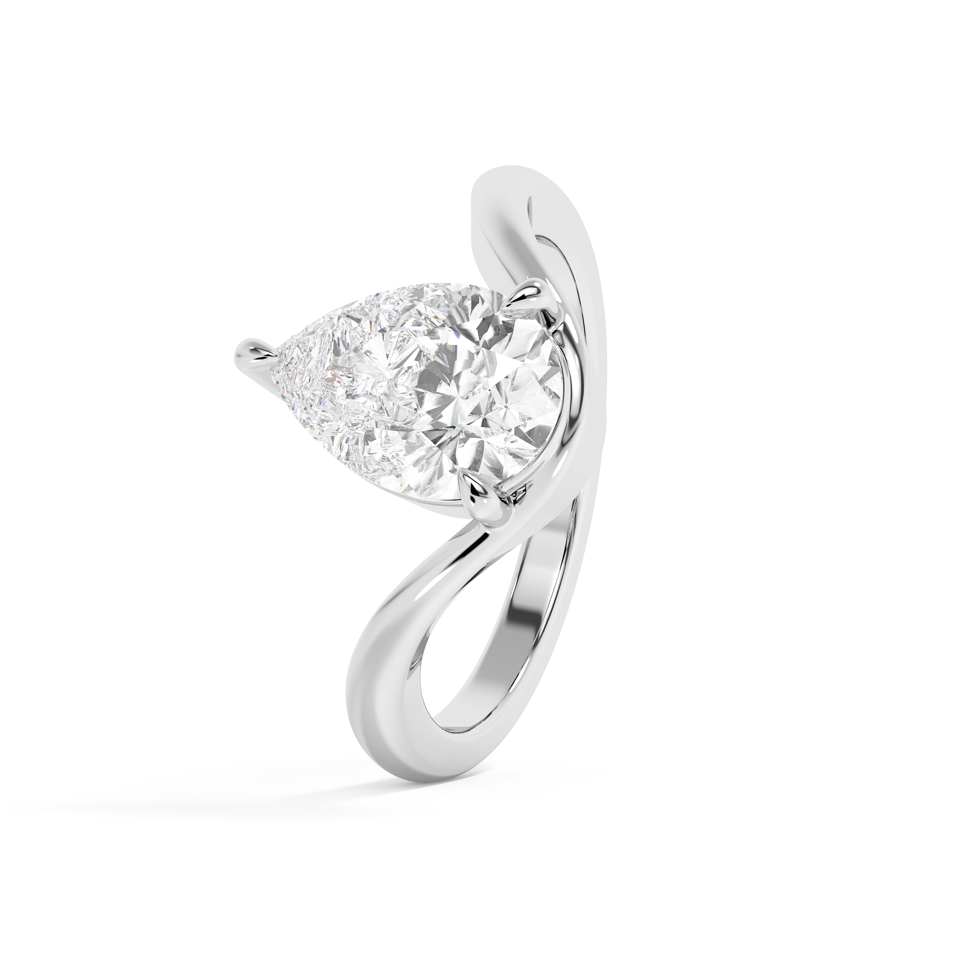 Emerald Solitaire Lab Grown Diamond Engagement Ring