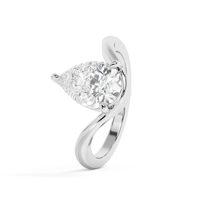 Emerald Solitaire Lab Grown Diamond Engagement Ring