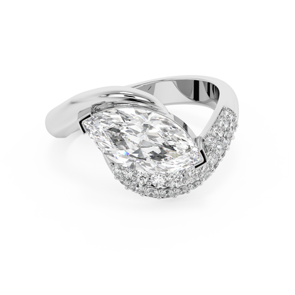 Emerald Solitaire Lab Grown Diamond Engagement Ring