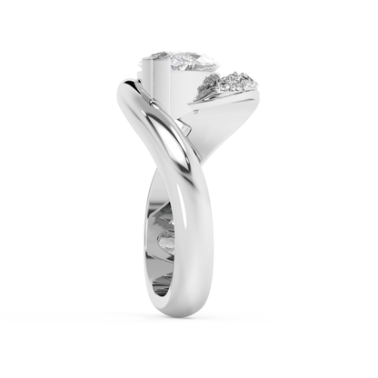 Emerald Solitaire Lab Grown Diamond Engagement Ring