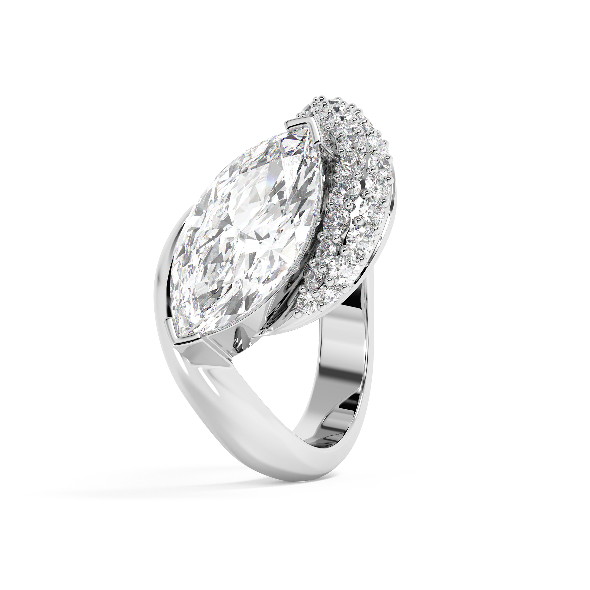 Emerald Solitaire Lab Grown Diamond Engagement Ring
