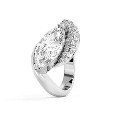Emerald Solitaire Lab Grown Diamond Engagement Ring