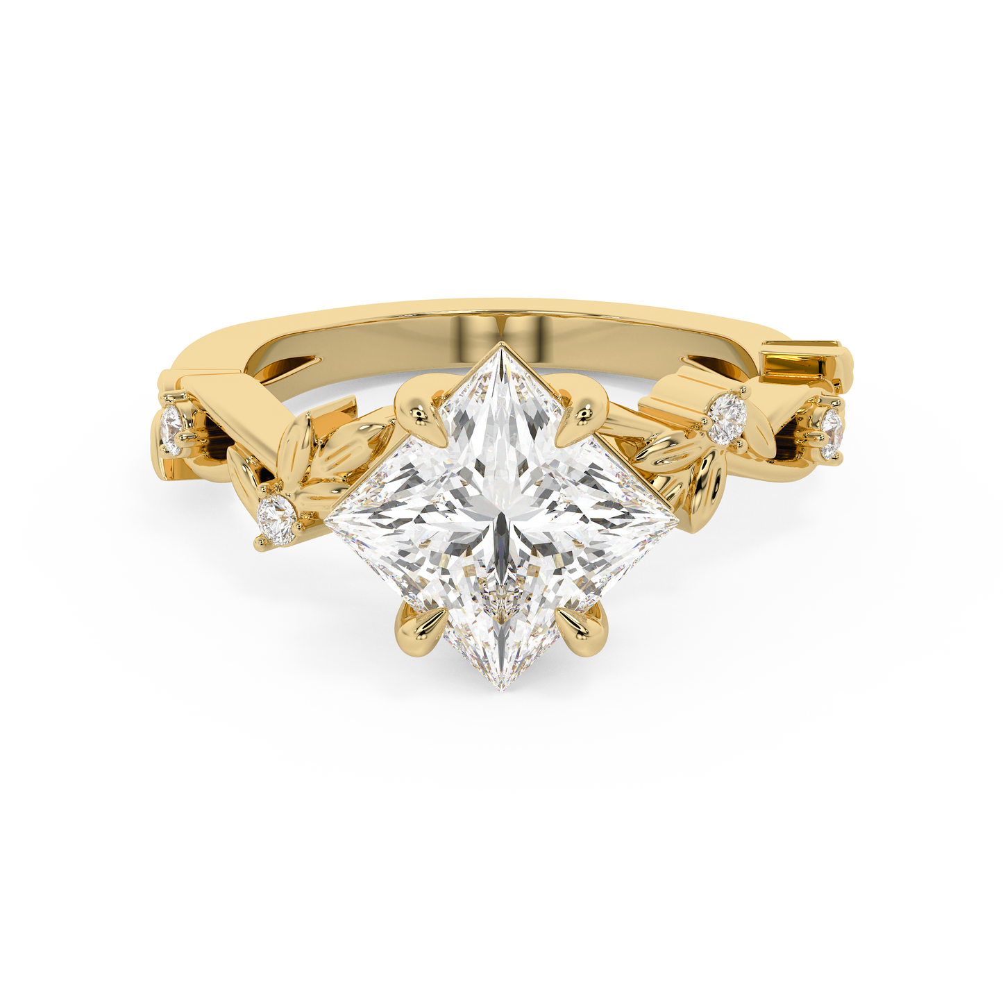 Emerald Solitaire Lab Grown Diamond Engagement Ring