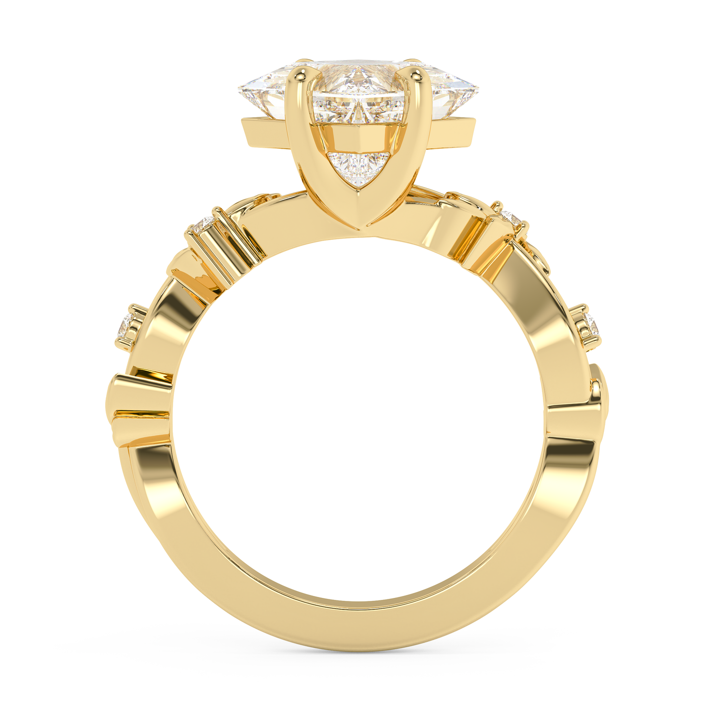 Emerald Solitaire Lab Grown Diamond Engagement Ring