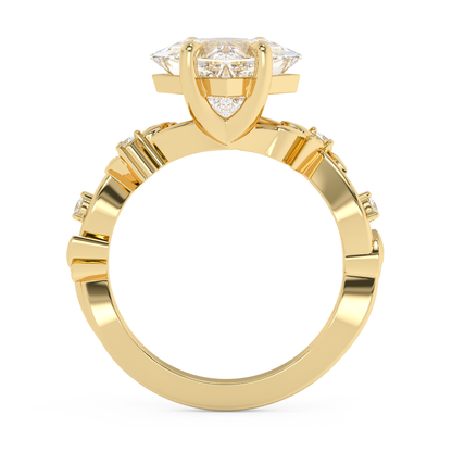 Emerald Solitaire Lab Grown Diamond Engagement Ring