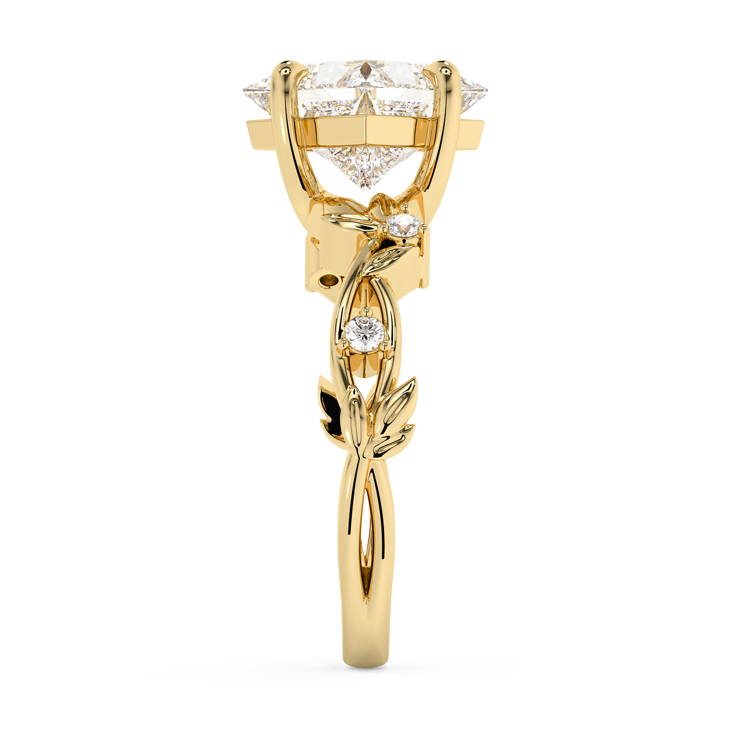 Emerald Solitaire Lab Grown Diamond Engagement Ring