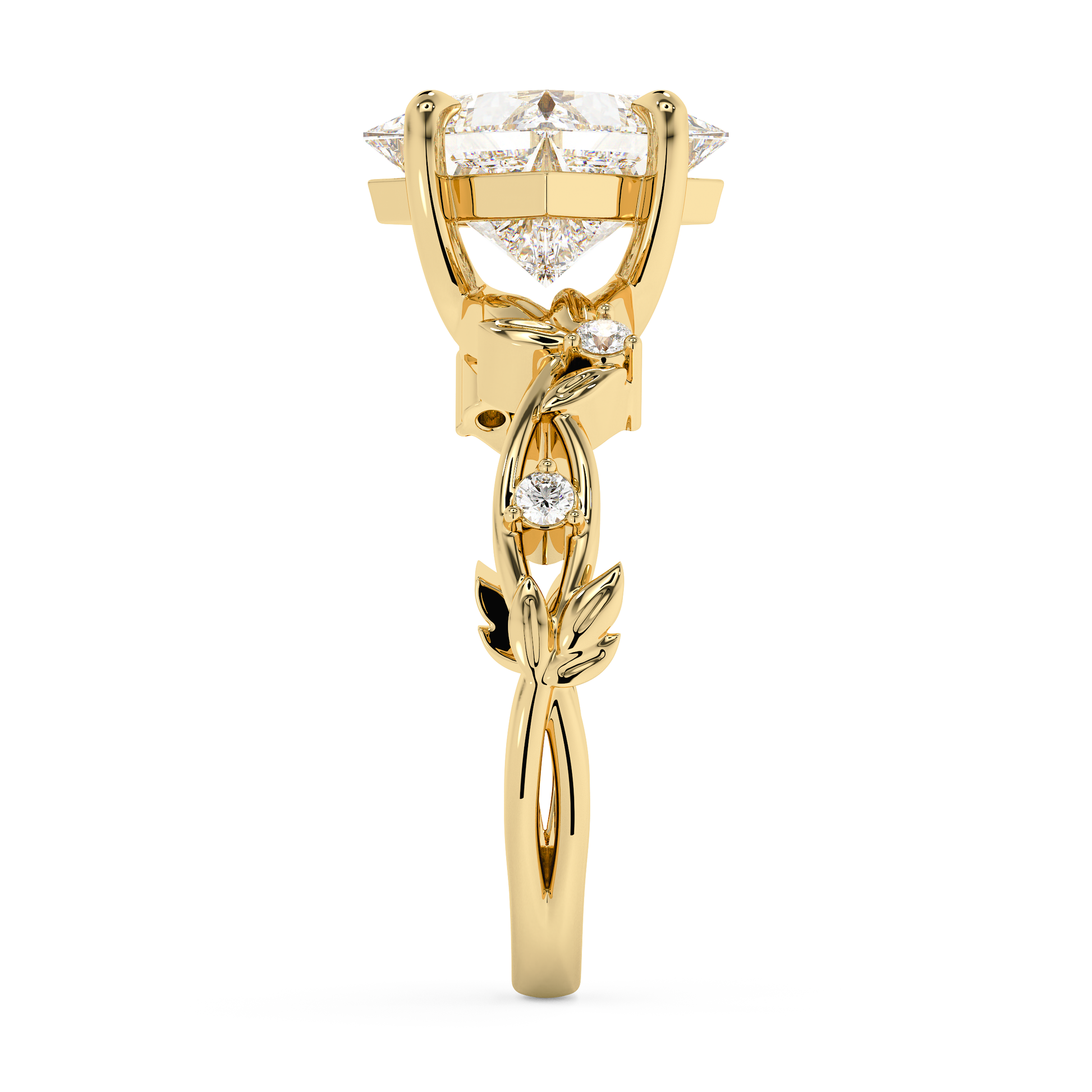 Emerald Solitaire Lab Grown Diamond Engagement Ring