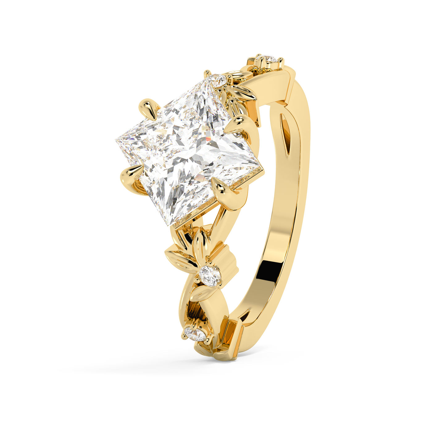 Emerald Solitaire Lab Grown Diamond Engagement Ring