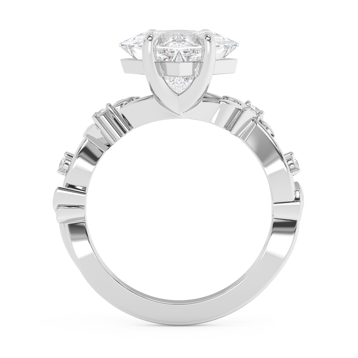 Emerald Solitaire Lab Grown Diamond Engagement Ring