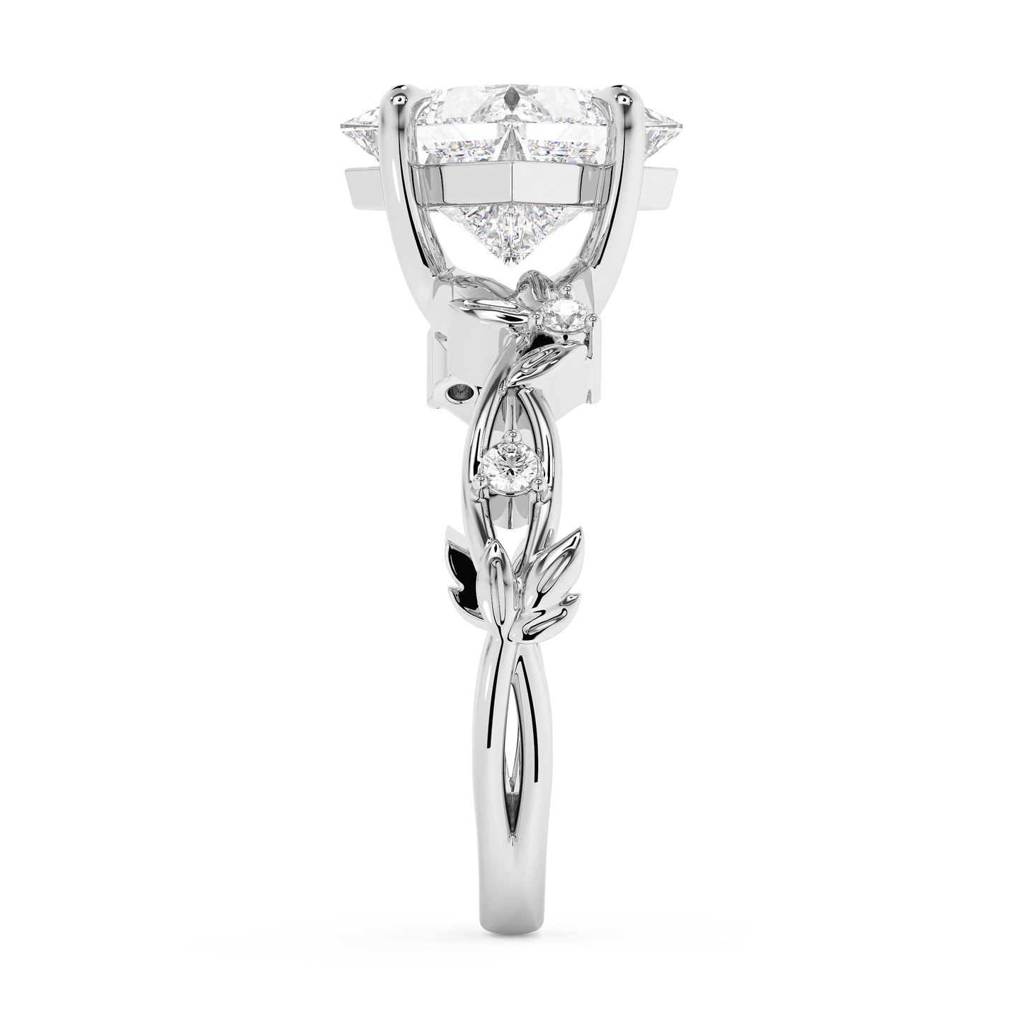 Emerald Solitaire Lab Grown Diamond Engagement Ring
