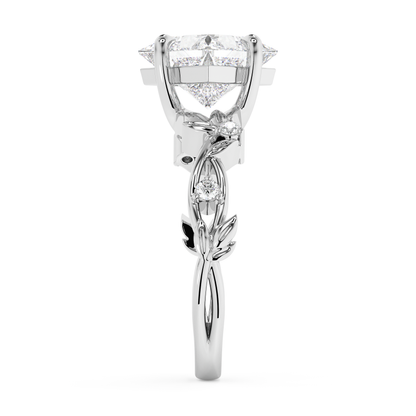 Emerald Solitaire Lab Grown Diamond Engagement Ring