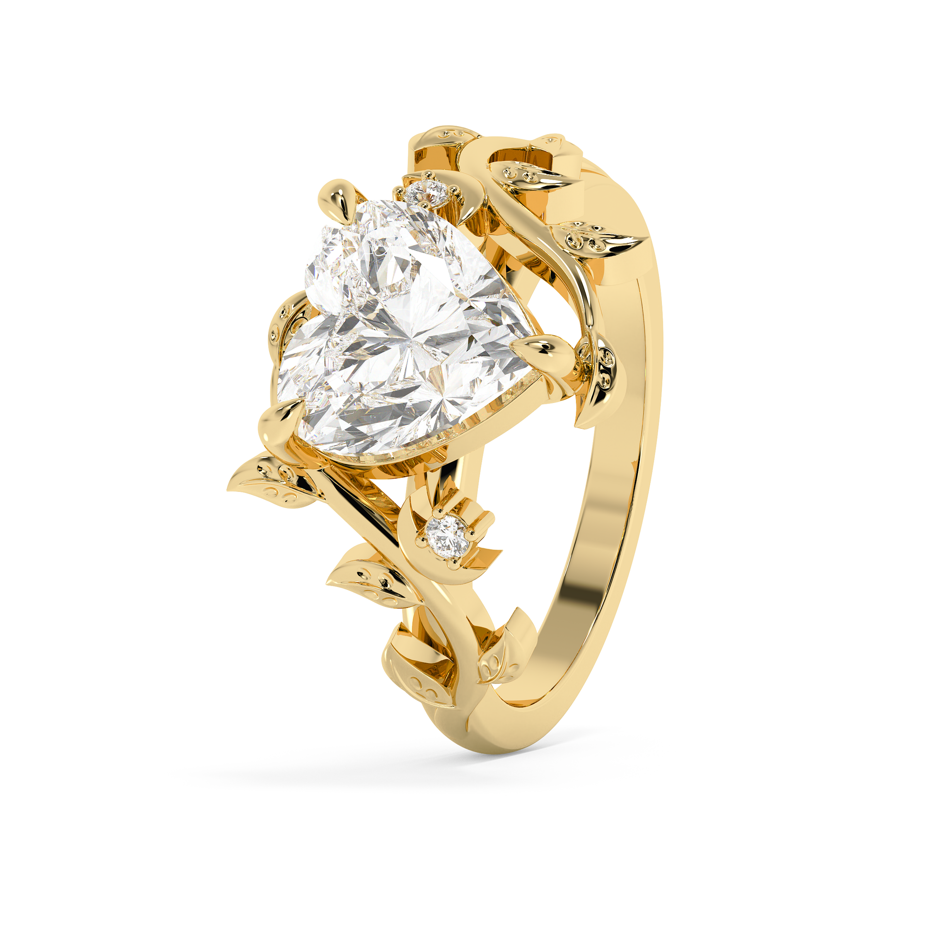 Emerald Solitaire Lab Grown Diamond Engagement Ring
