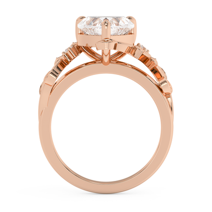 Emerald Solitaire Lab Grown Diamond Engagement Ring