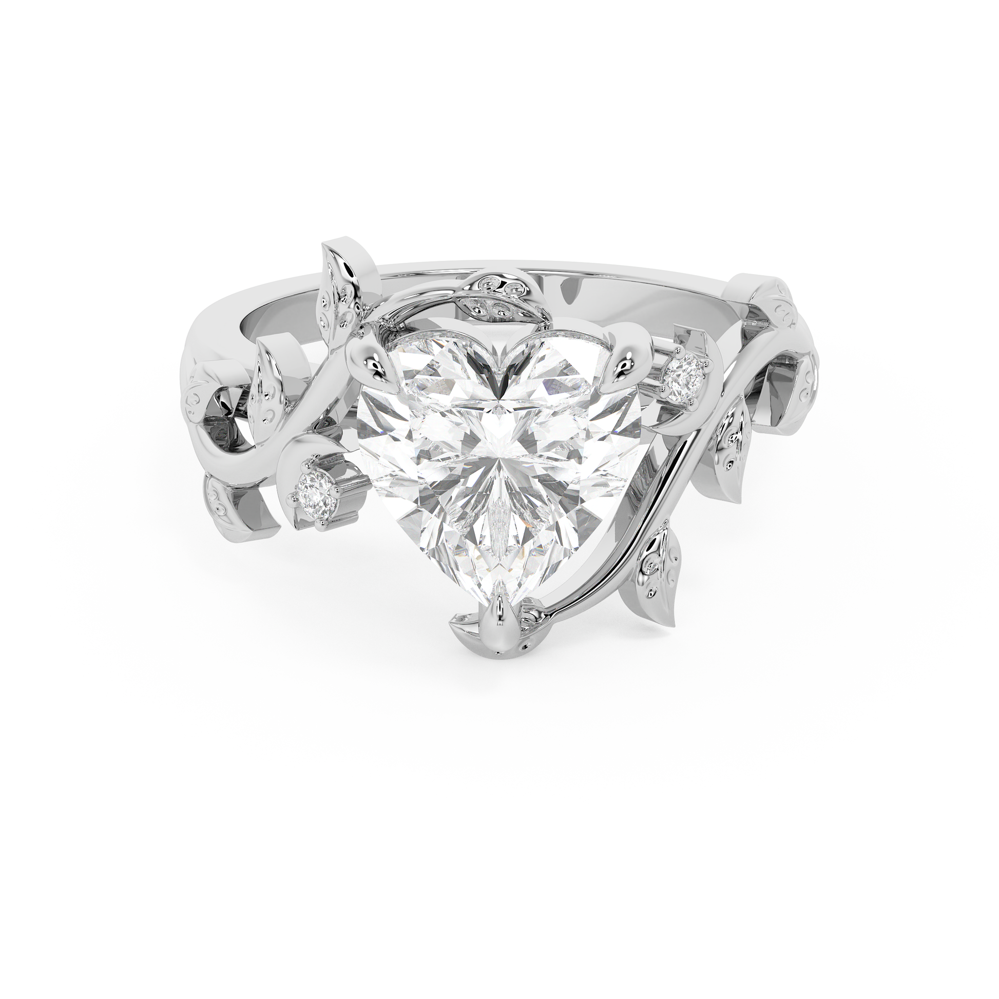 Emerald Solitaire Lab Grown Diamond Engagement Ring