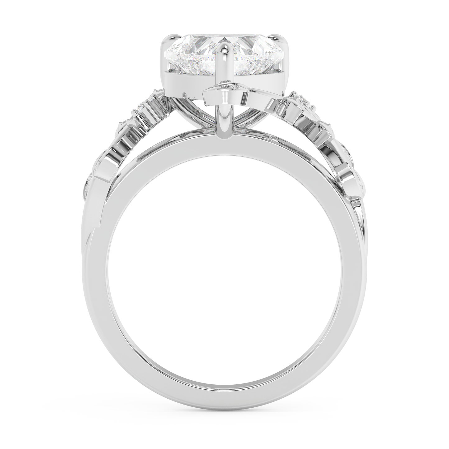 Emerald Solitaire Lab Grown Diamond Engagement Ring
