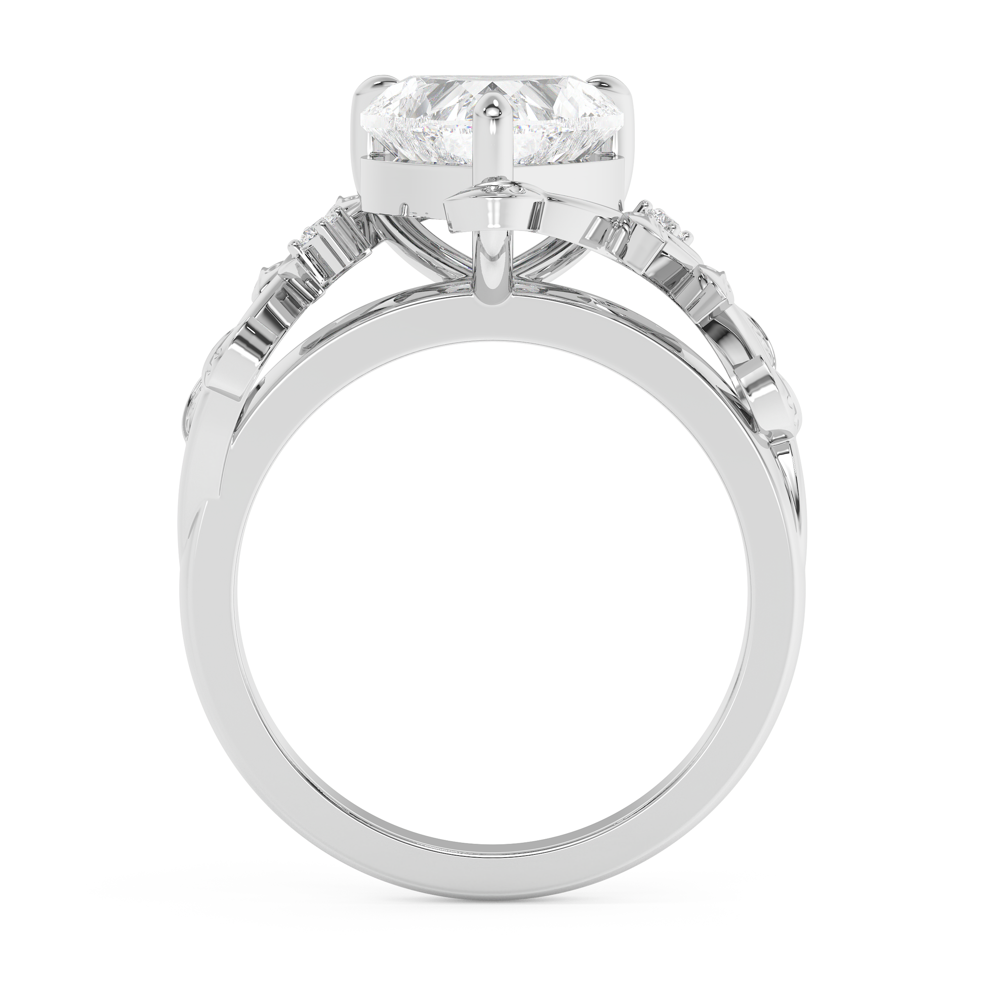 Emerald Solitaire Lab Grown Diamond Engagement Ring