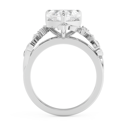 Emerald Solitaire Lab Grown Diamond Engagement Ring