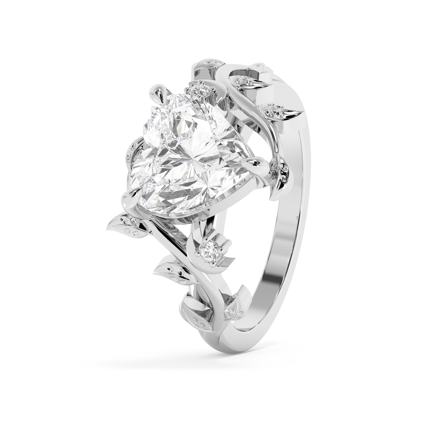 Emerald Solitaire Lab Grown Diamond Engagement Ring