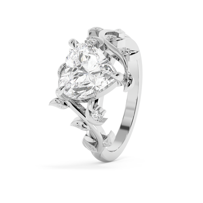 Emerald Solitaire Lab Grown Diamond Engagement Ring