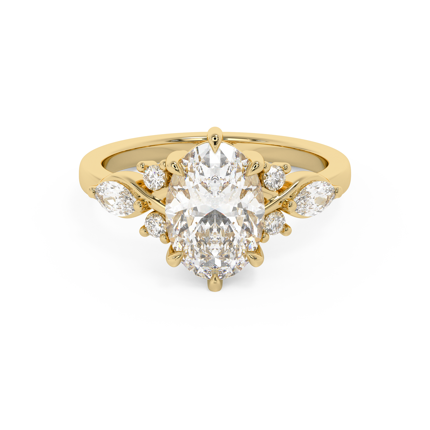 Emerald Solitaire Lab Grown Diamond Engagement Ring