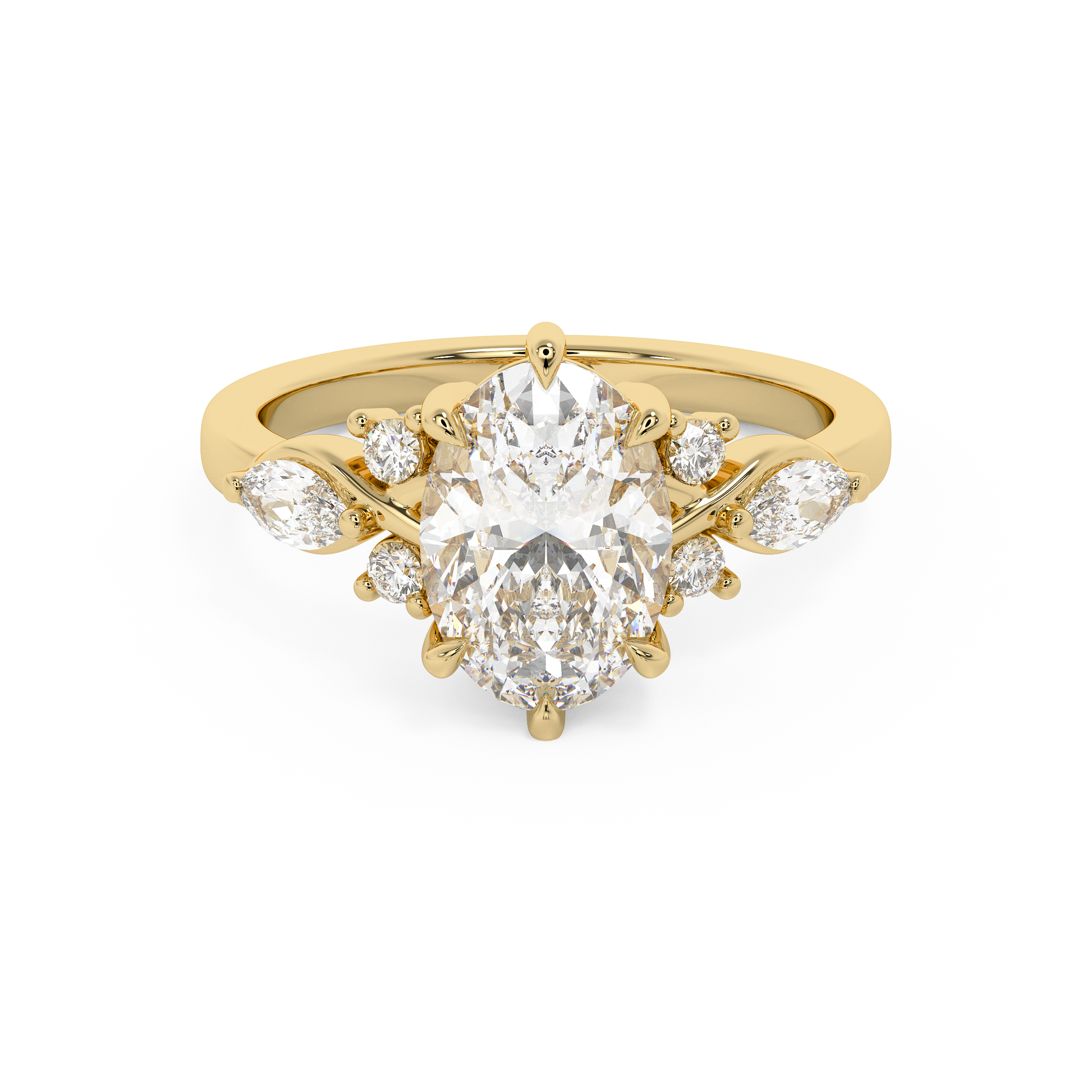 Emerald Solitaire Lab Grown Diamond Engagement Ring