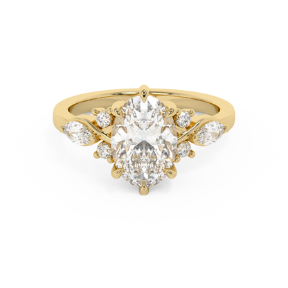 Emerald Solitaire Lab Grown Diamond Engagement Ring