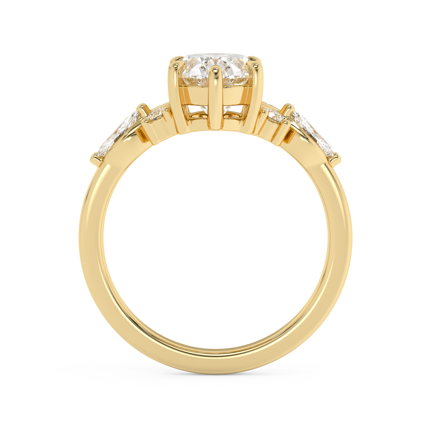 Emerald Solitaire Lab Grown Diamond Engagement Ring