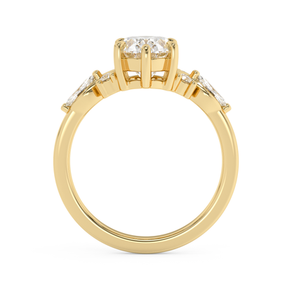 Emerald Solitaire Lab Grown Diamond Engagement Ring