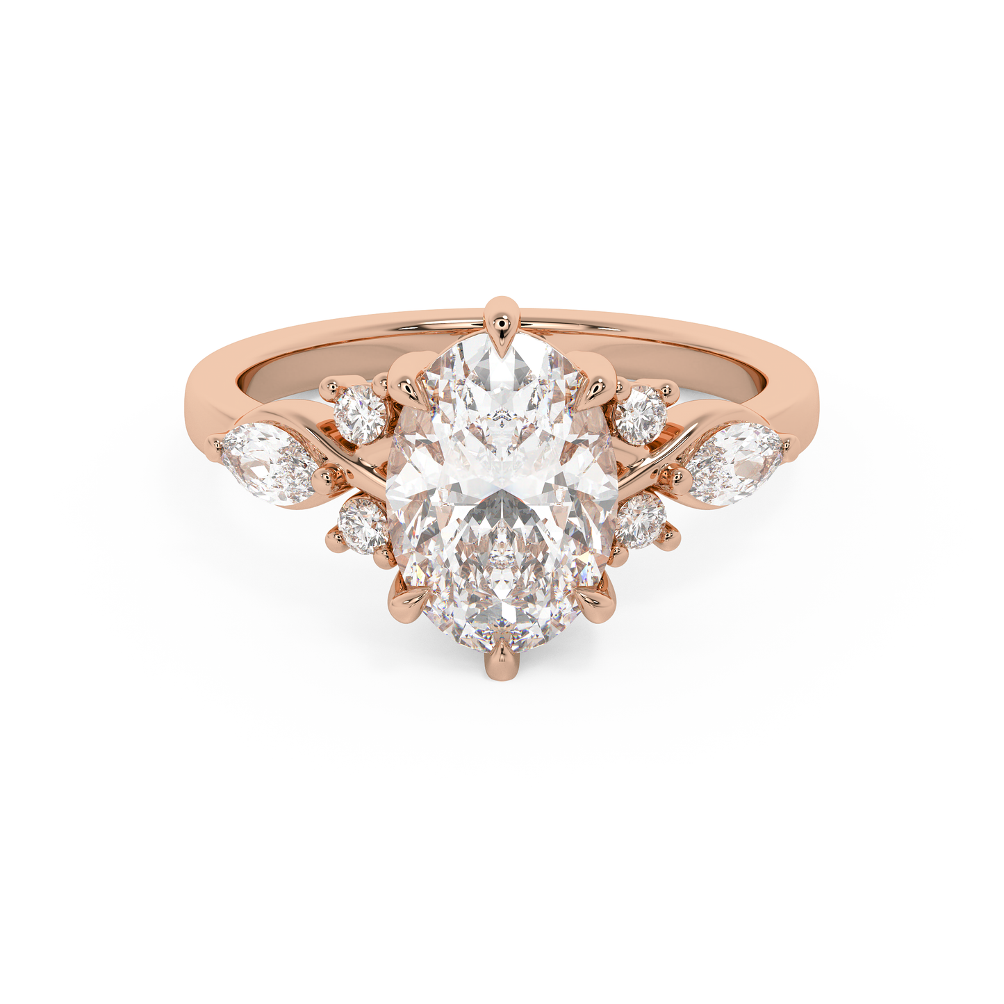 Emerald Solitaire Lab Grown Diamond Engagement Ring