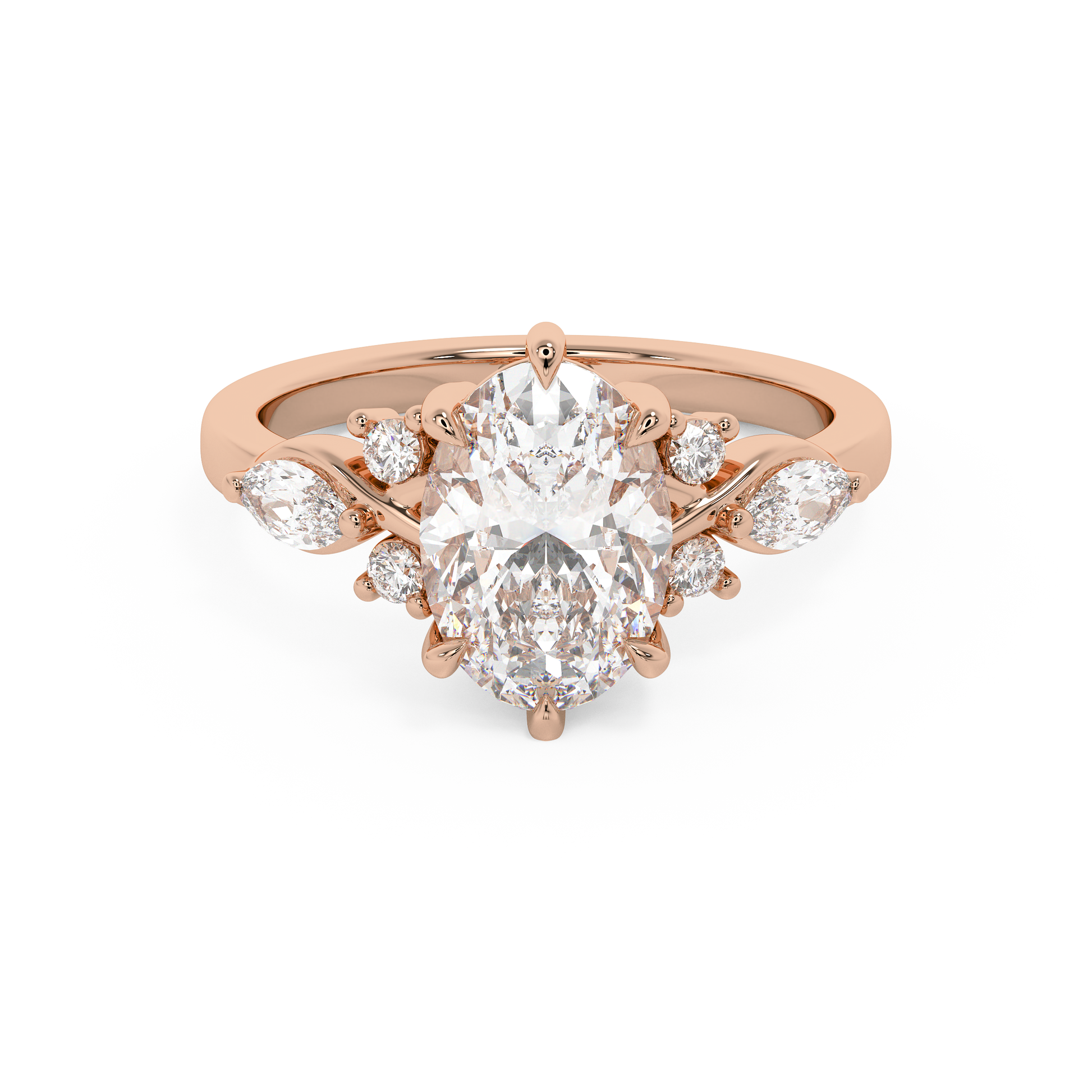 Emerald Solitaire Lab Grown Diamond Engagement Ring