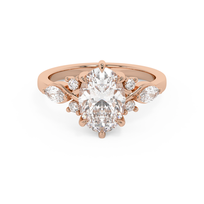 Emerald Solitaire Lab Grown Diamond Engagement Ring