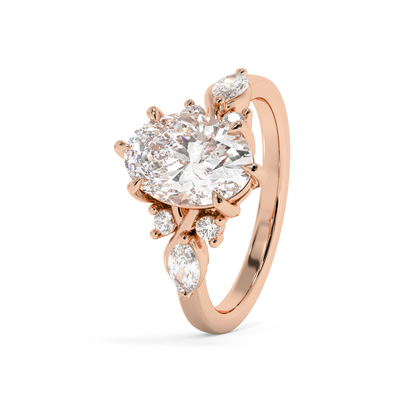 Emerald Solitaire Lab Grown Diamond Engagement Ring