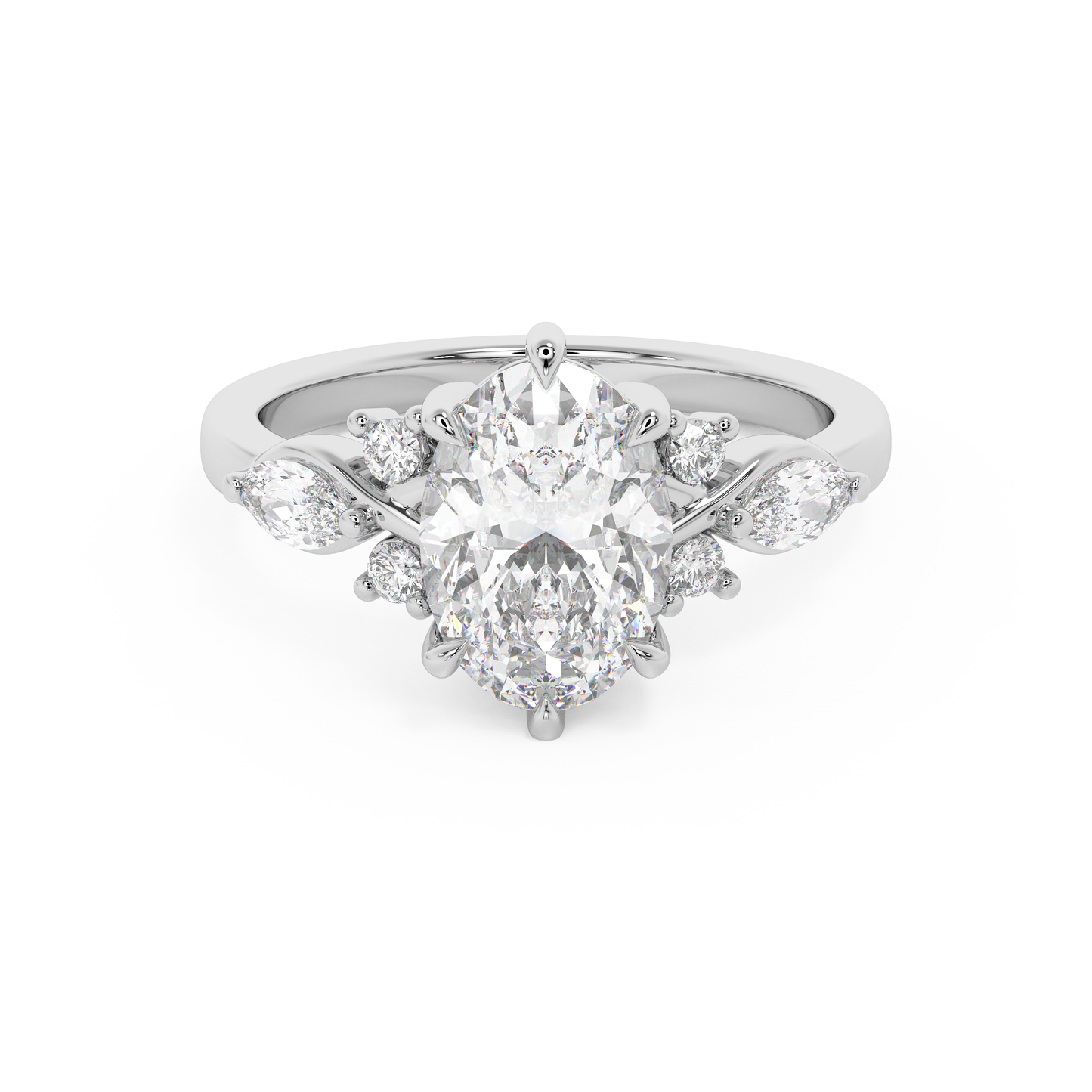 Emerald Solitaire Lab Grown Diamond Engagement Ring