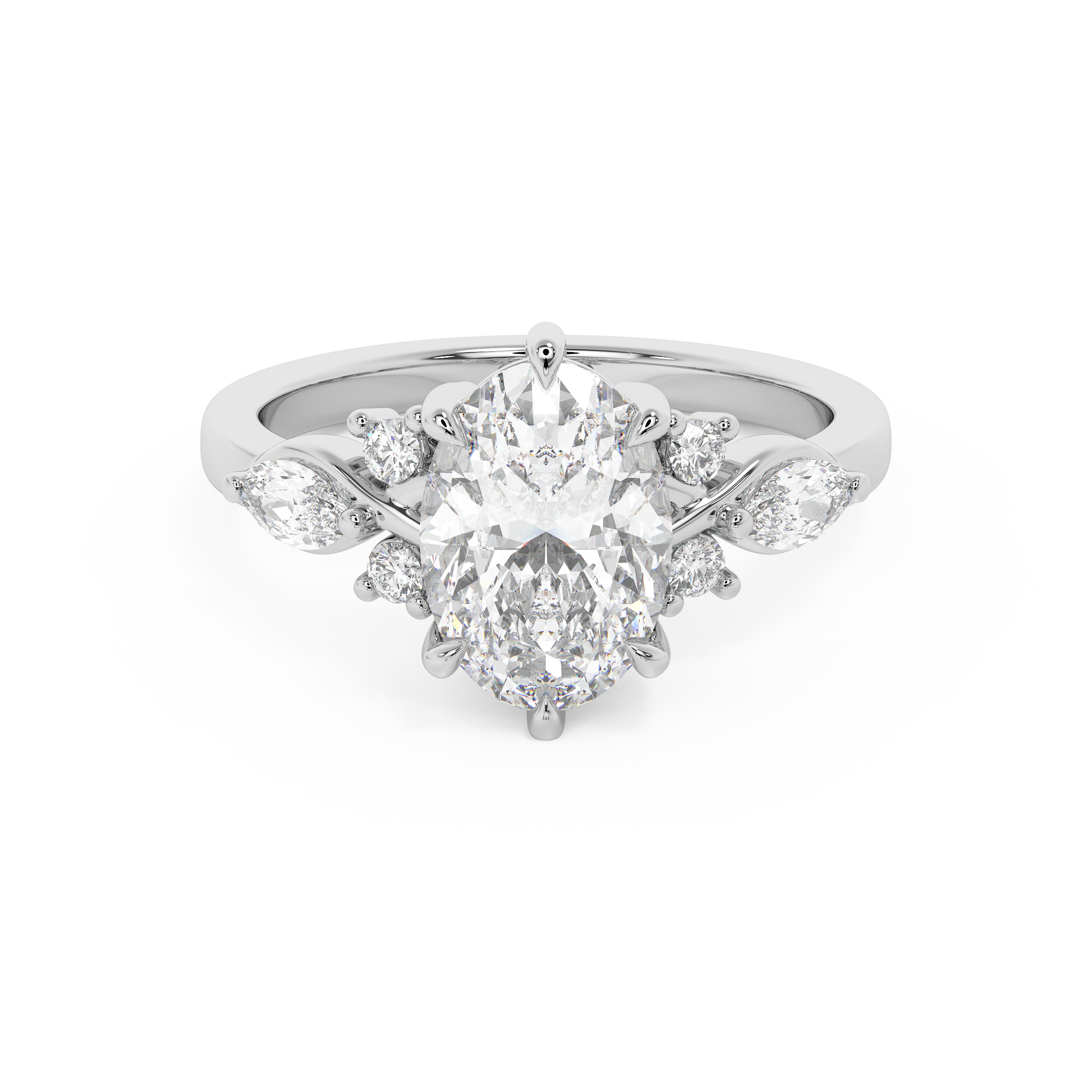 Emerald Solitaire Lab Grown Diamond Engagement Ring