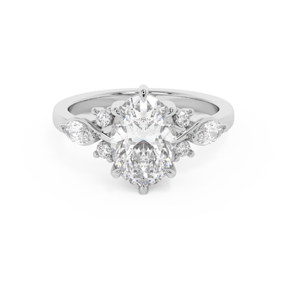 Emerald Solitaire Lab Grown Diamond Engagement Ring