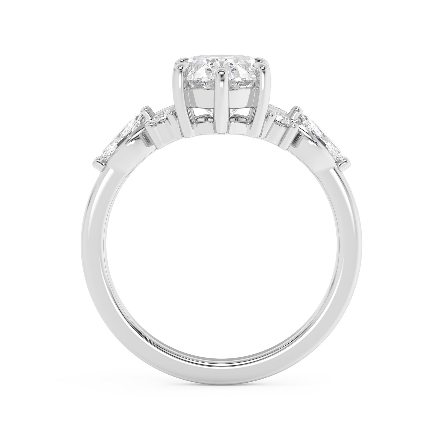 Emerald Solitaire Lab Grown Diamond Engagement Ring