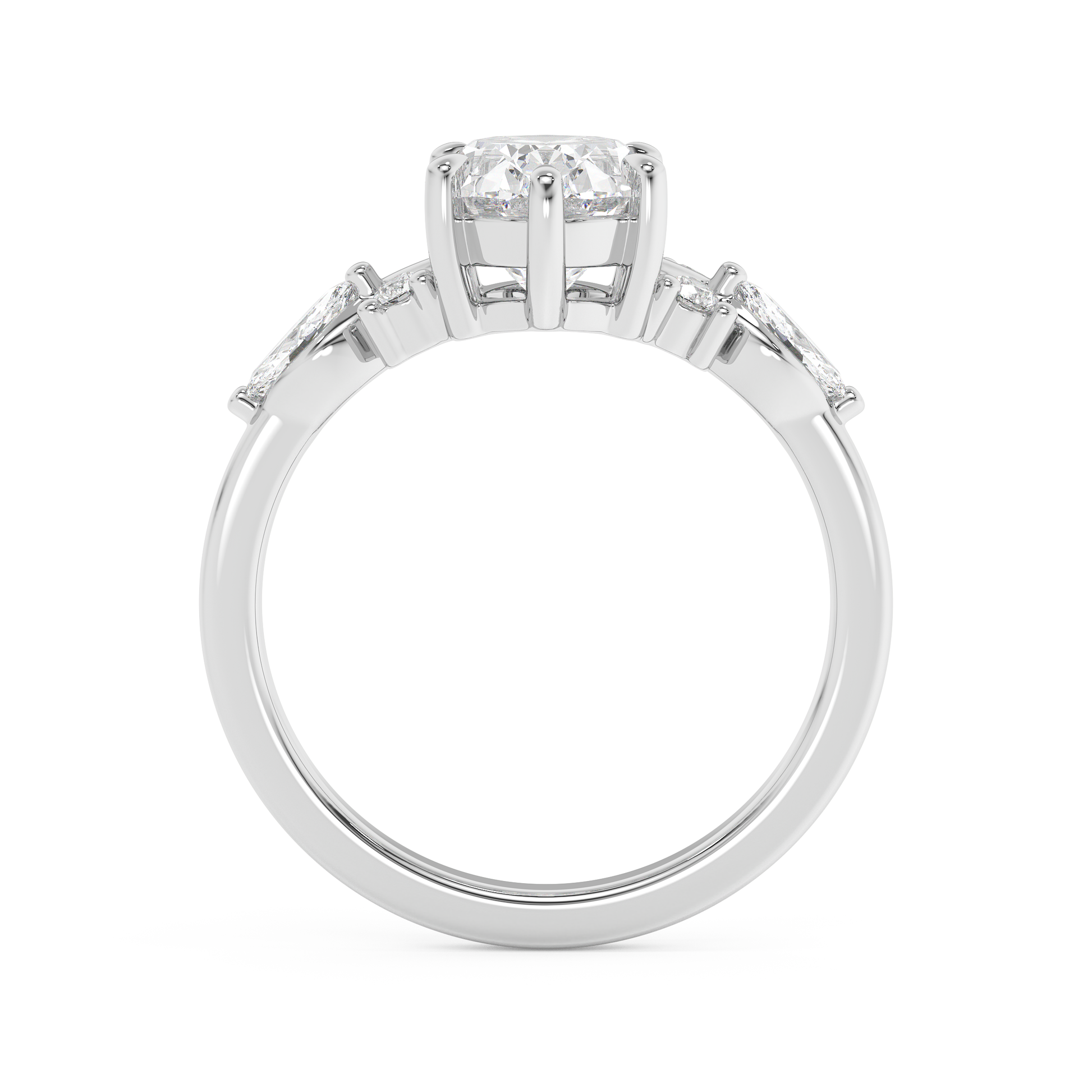 Emerald Solitaire Lab Grown Diamond Engagement Ring
