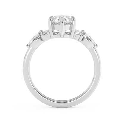 Emerald Solitaire Lab Grown Diamond Engagement Ring